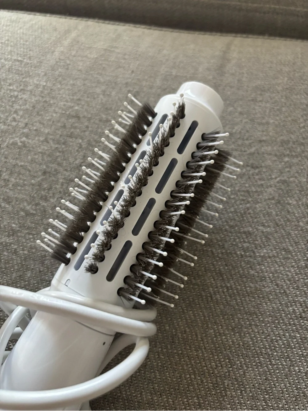T3 Dual-Head Hot Air Styling Brush in White with Rose Gold Trim
